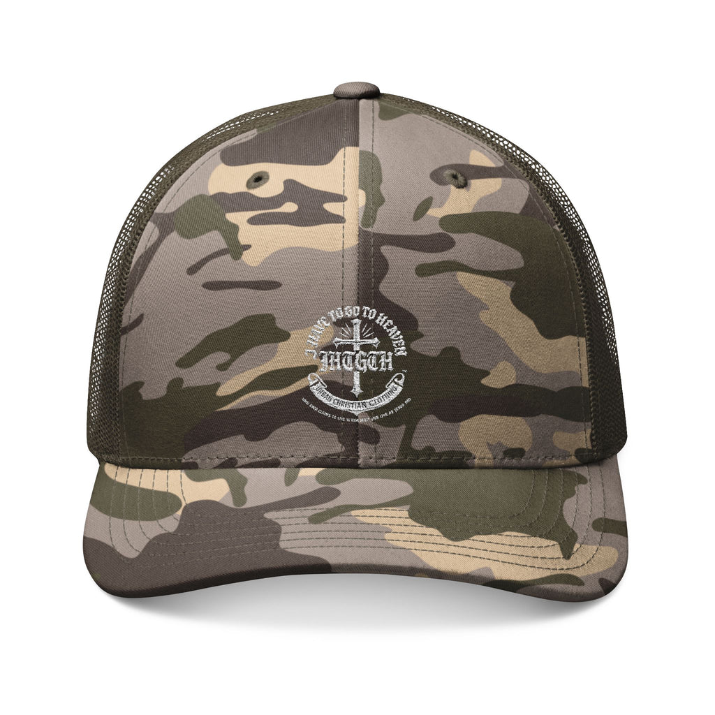 Camo Trucker Hat — Embroidered Anchor 