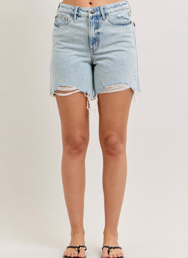 Judy Blue High-Waisted Rigid Magic Dad Short Wwith Cell Phone Back Pockets